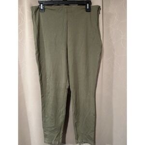 Fabletics Ponte Skinny Zip Split Pants Olive Green Women's Athletic Size XL
